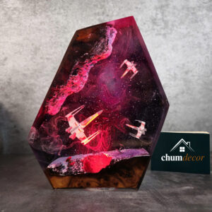 Galaxy Resin Lamp – Starship Night Light, Unique Christmas Gift 2025
